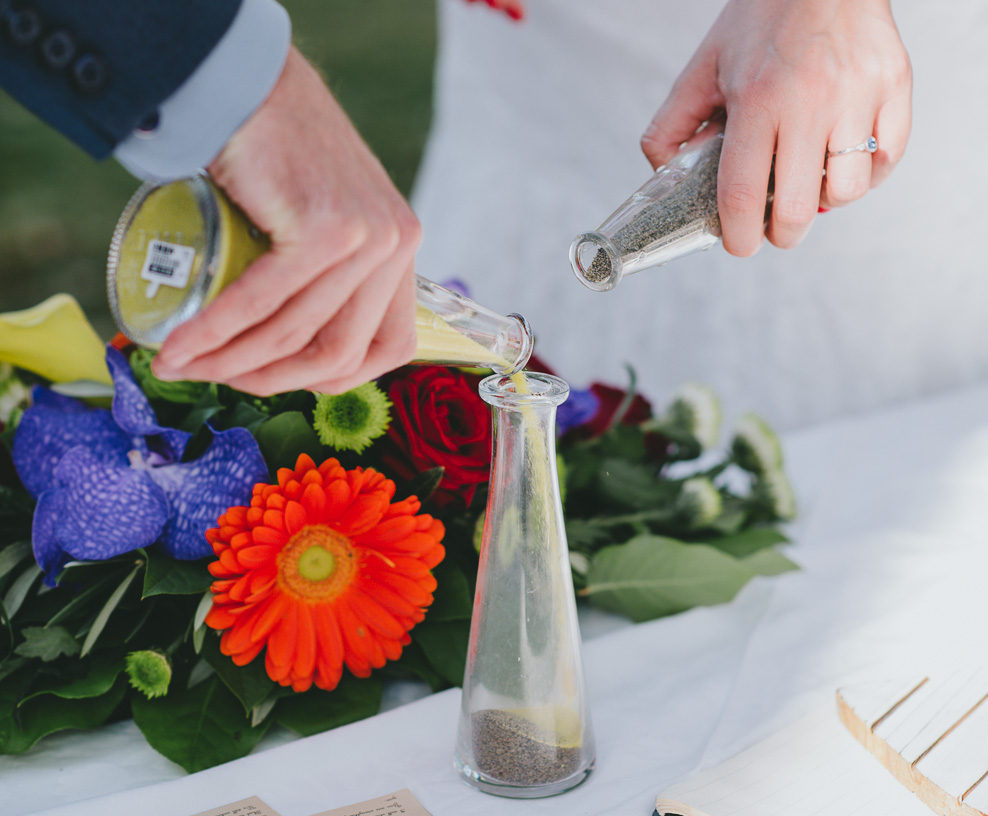 Sand ceremony Finca la Concepcion wedding