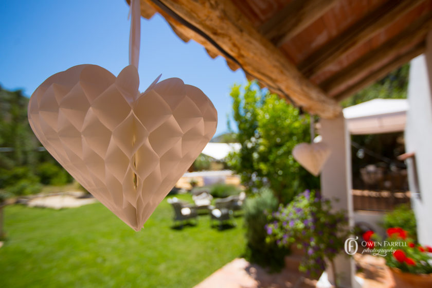 Hanging hearts Wedding ceremony at Molino del Conde