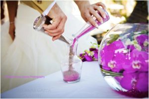 The sand ceremony on the beach