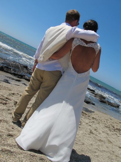Beach vow renewal Facing the future together