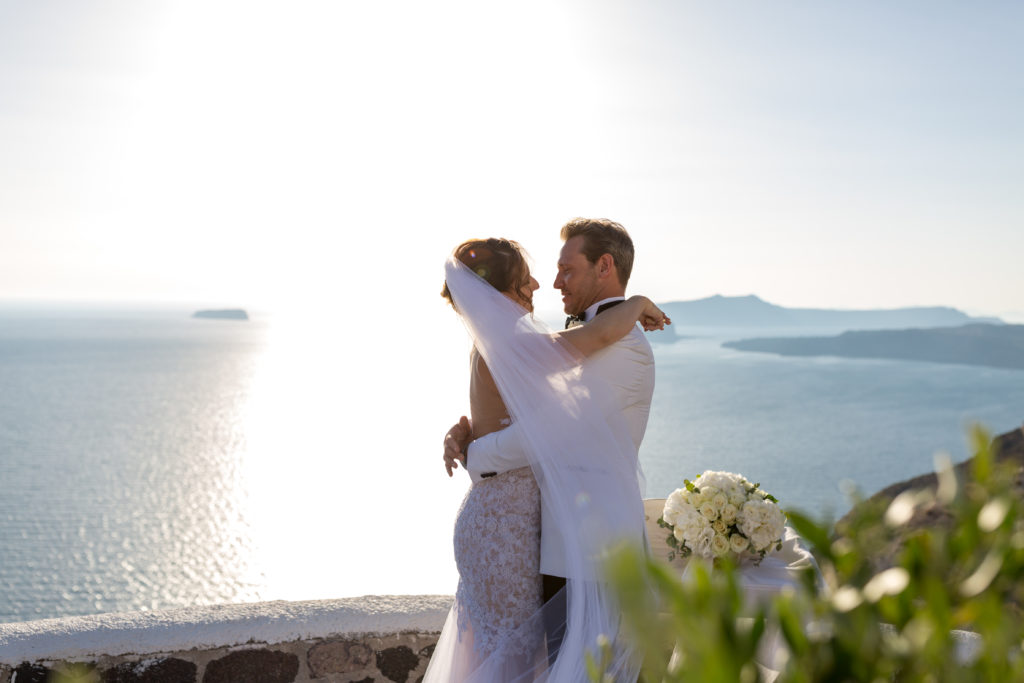 Kata and Warren Santorini Celebrant Wedding