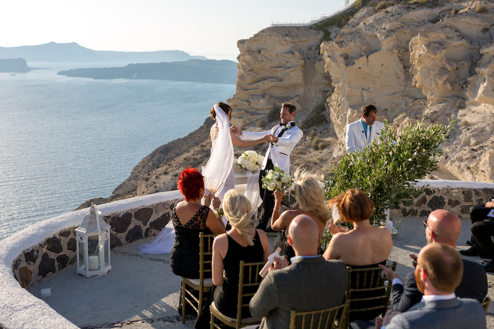 Kata and Warren Santorini Celebrant Wedding