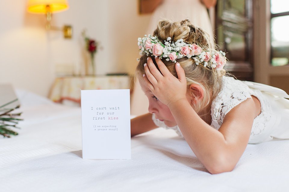 A flowergirl at a wedding
