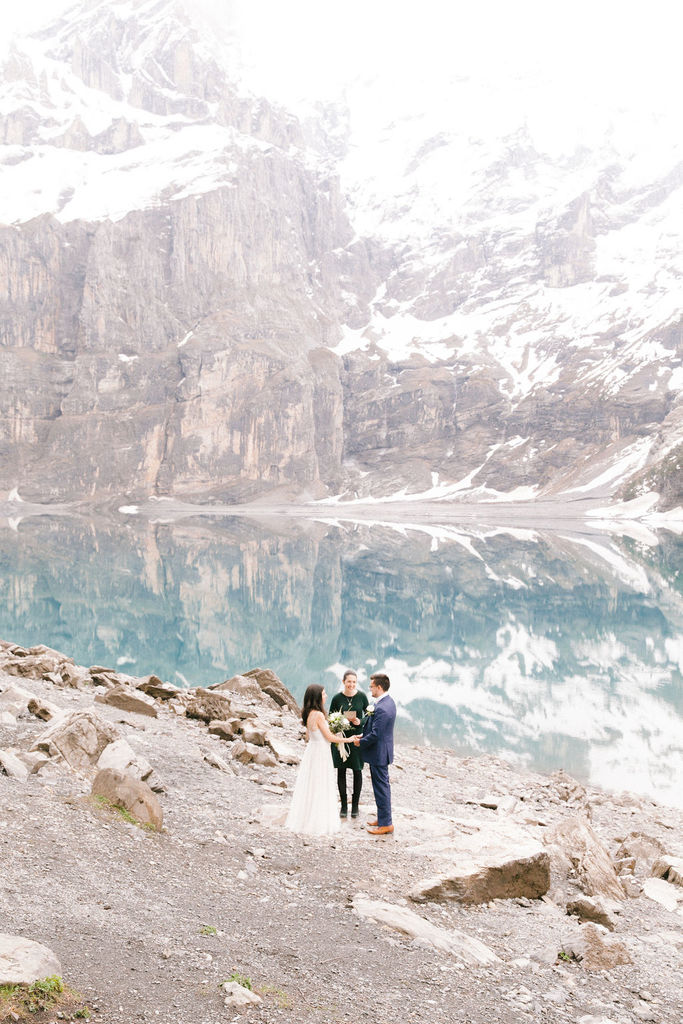 Elopement on Lake Oeschinen , Switzerland