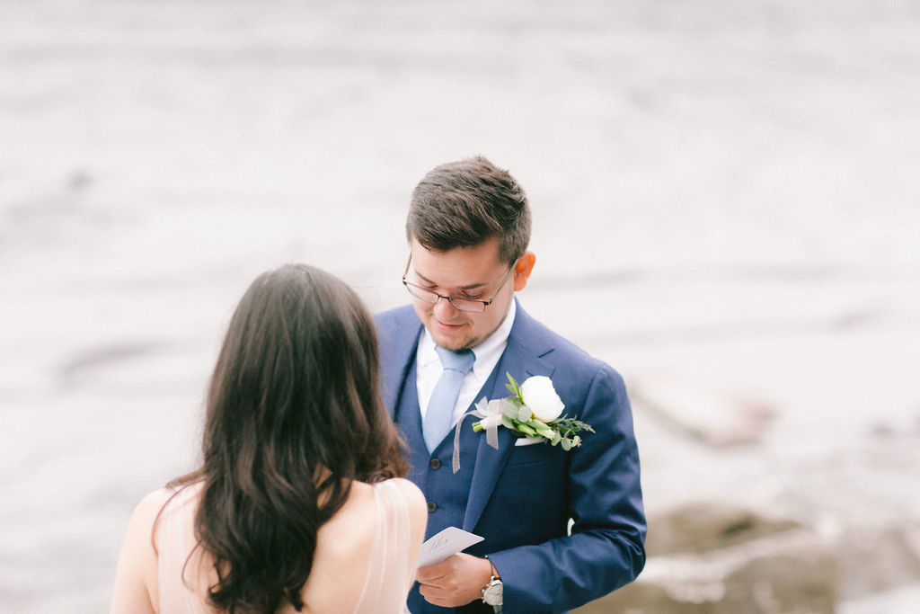 Groom saying his wedding vows