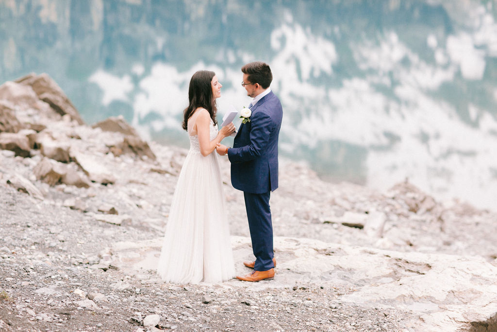 Couple saying their wedding vows