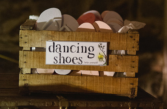 Wedding flips flops in a box