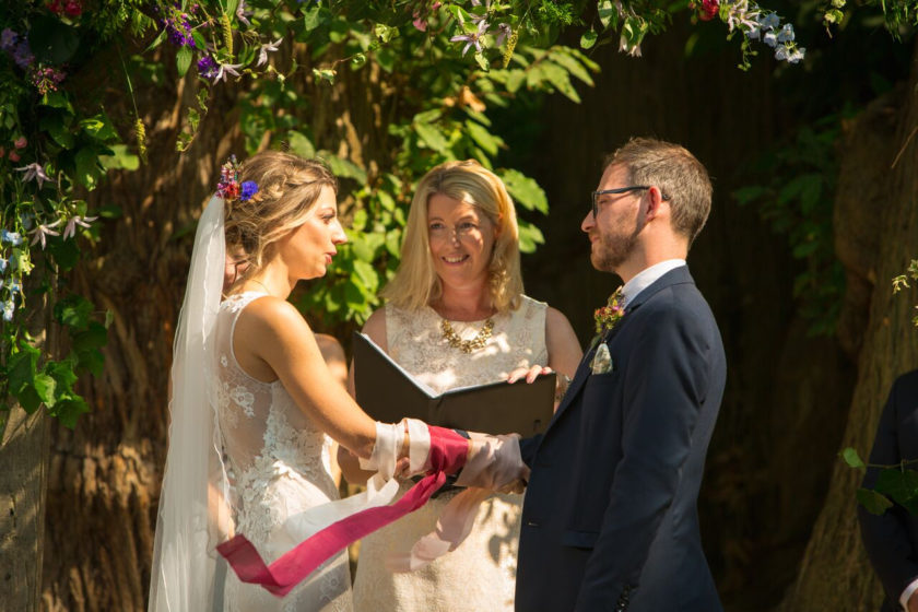 Humanist Wedding Celebrant West Sussex Wedding Celebrant leading a wedding ceremony