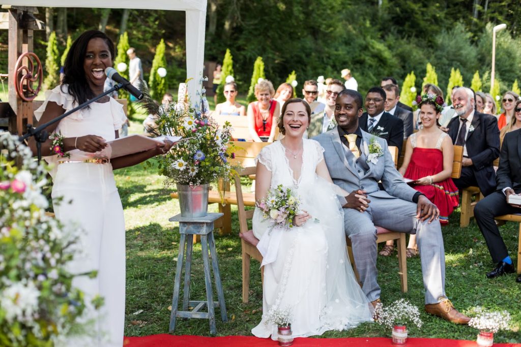 Nova conducting a wedding ceremony