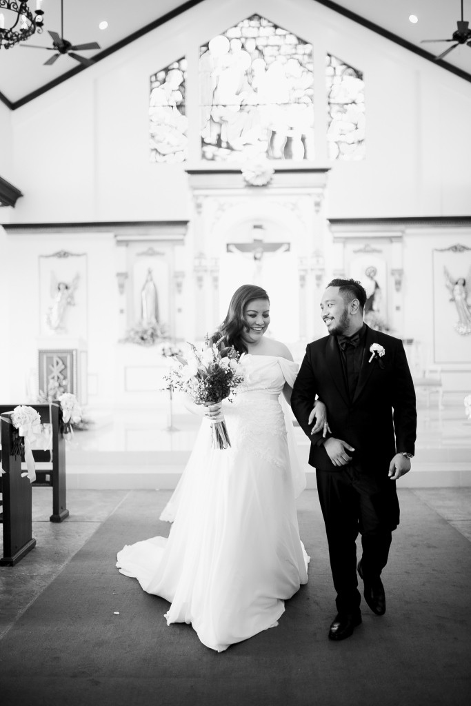 Bride and groom exit