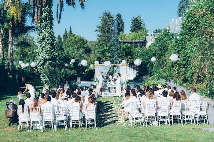 All white wedding