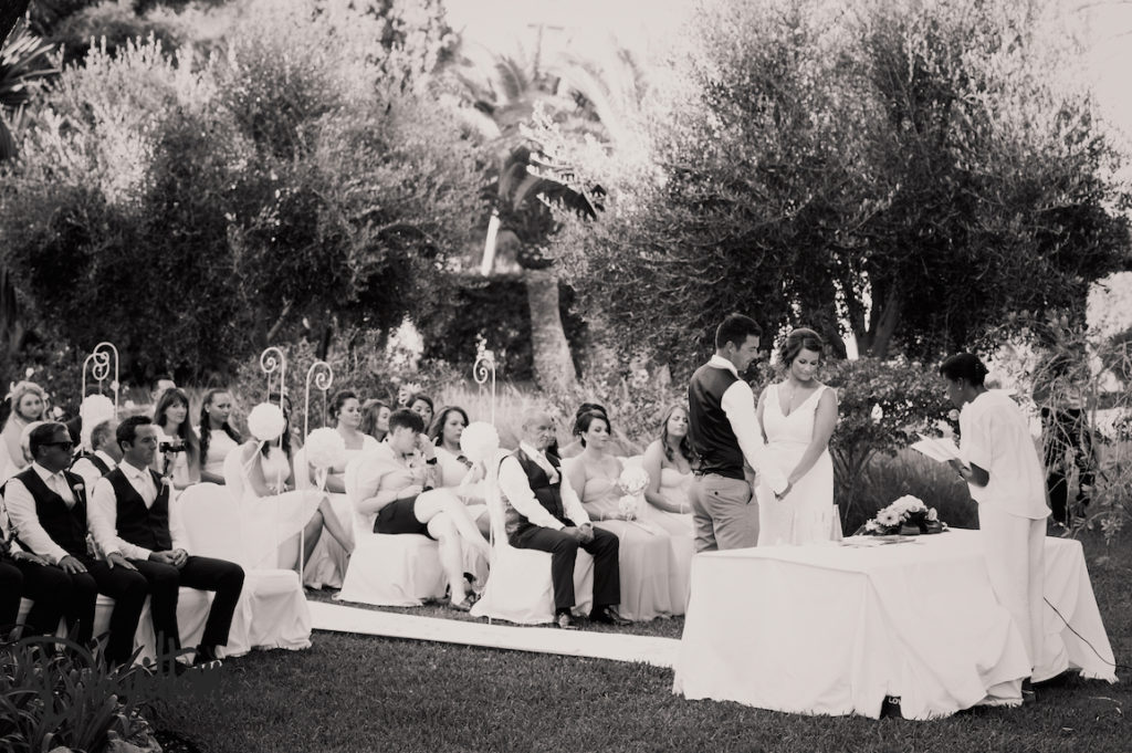 Garden wedding ceremony